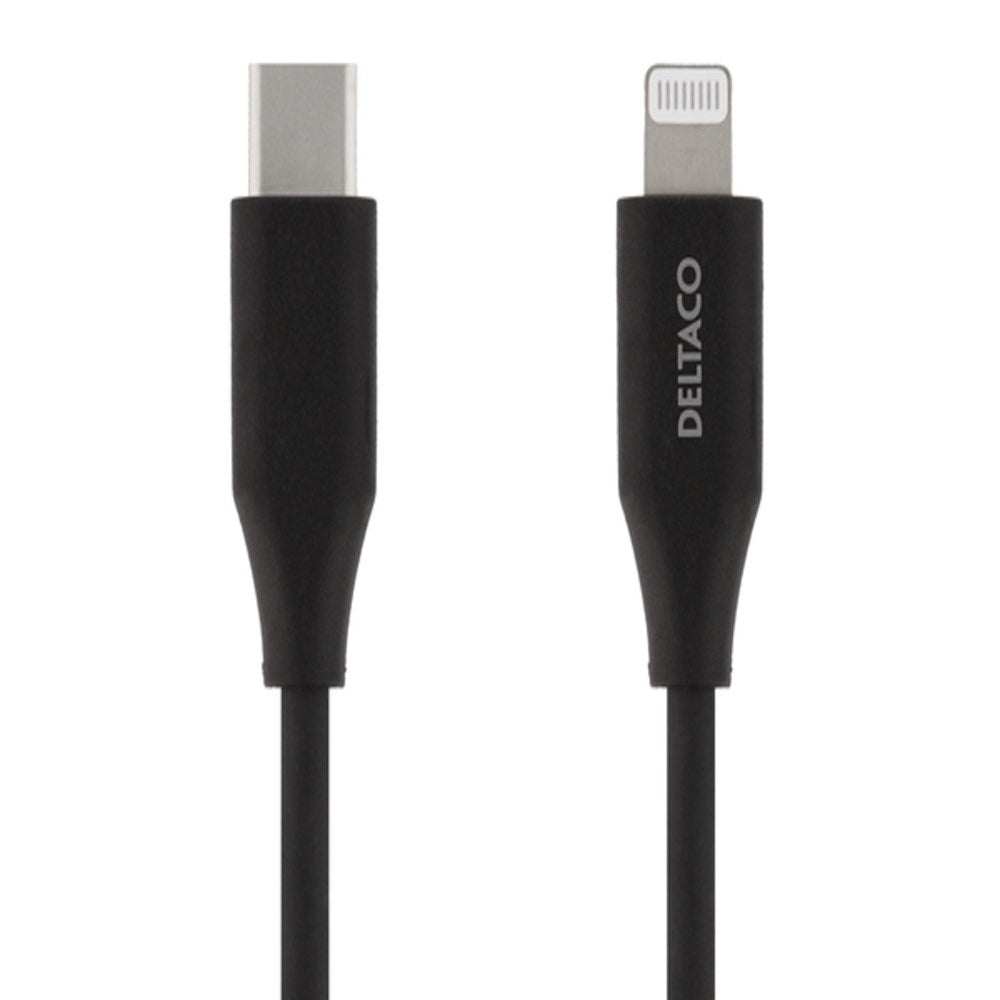 Deltaco 18W USB-C til Lightning Kabel - 2m - Sort