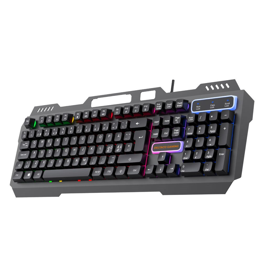 Deltaco DK130 Gaming Tastatur med RGB-Lys - Nordisk Layout - Sort