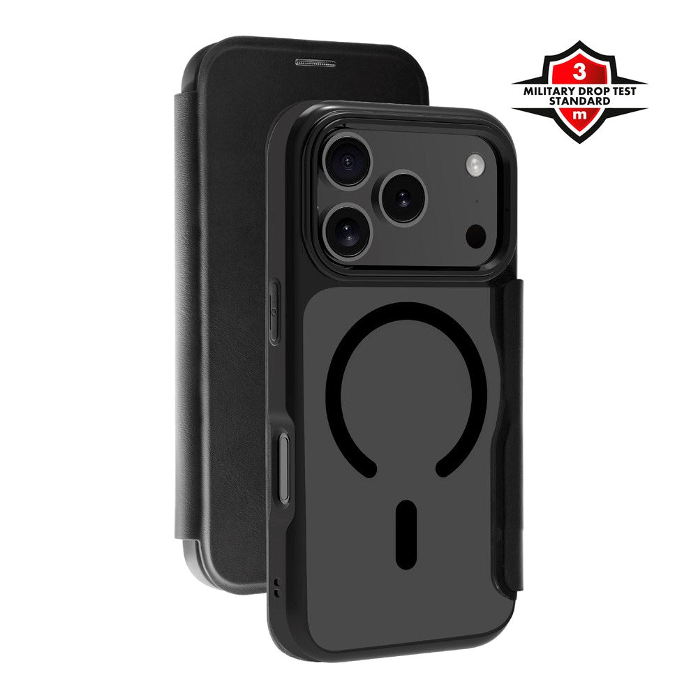 X2O iPhone 17 Pro Max Mag Wallet Flip Cover m. Kortholder- Sort