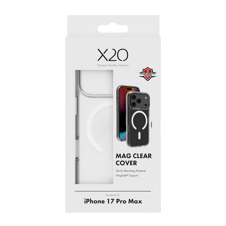 X2O iPhone 17 Pro Max Mag Clear Cover - MagSafe Kompatibel - Gennemsigtig