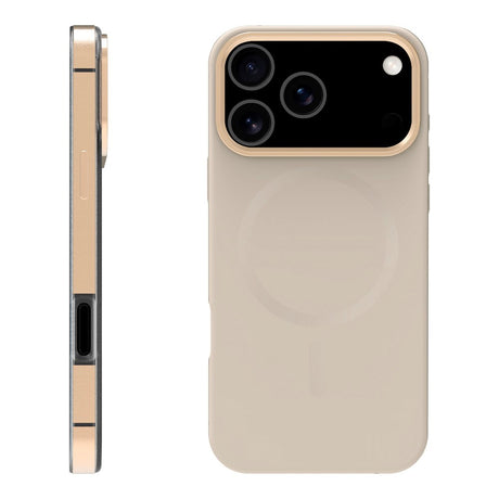 X2O iPhone 17 Pro Mag Metal Cover - MagSafe Kompatibel - Beige / Guld