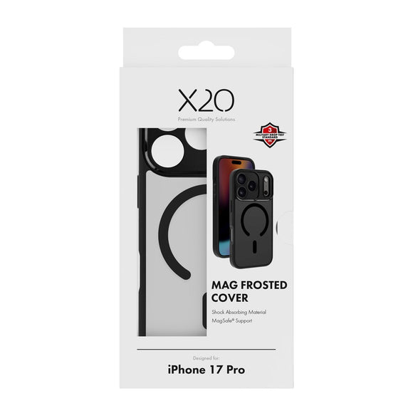 X2O iPhone 17 Pro Mag Frosted Cover - MagSafe Kompatibel - Mat Sort