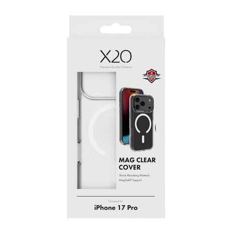 X2O iPhone 17 Pro Mag Clear Cover - MagSafe Kompatibel - Gennemsigtig