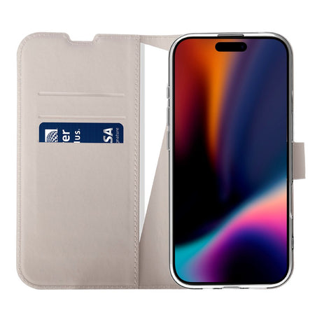 X2O iPhone 17 Pro Classic Wallet Flip Cover - Kortholder & Ståfunktion - Beige