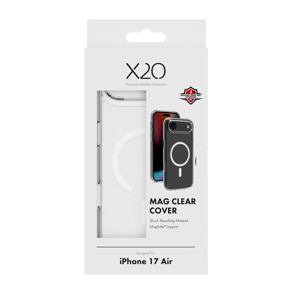 X2O iPhone Air Mag Clear Cover - MagSafe Kompatibel - Gennemsigtig