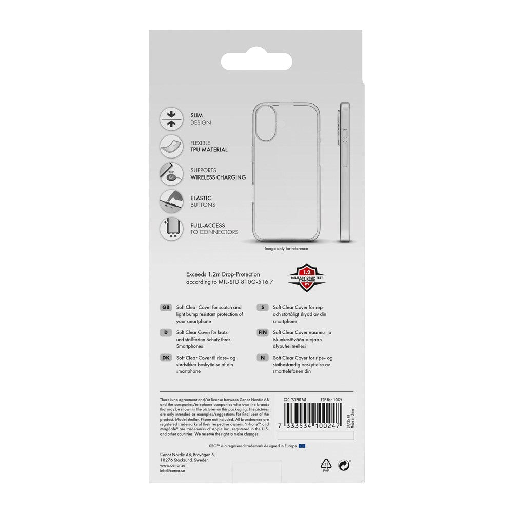 X2O iPhone Air Super Slim Cover - Gennemsigtig
