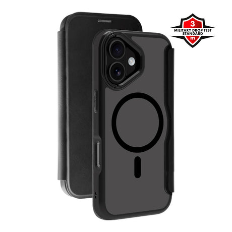 X2O iPhone 17 Mag Wallet Flip Cover m. Kortholder- Sort