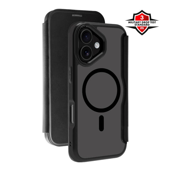 X2O iPhone 17 Mag Wallet Flip Cover m. Kortholder- Sort