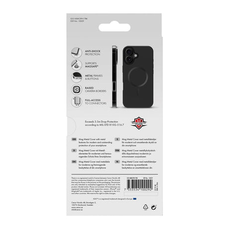 X2O iPhone 17 Mag Metal Cover - MagSafe Kompatibel - Sort