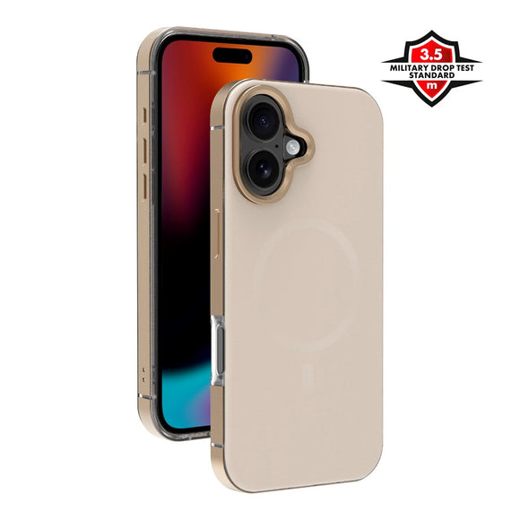 X2O iPhone 17 Mag Metal Cover - MagSafe Kompatibel - Beige / Guld
