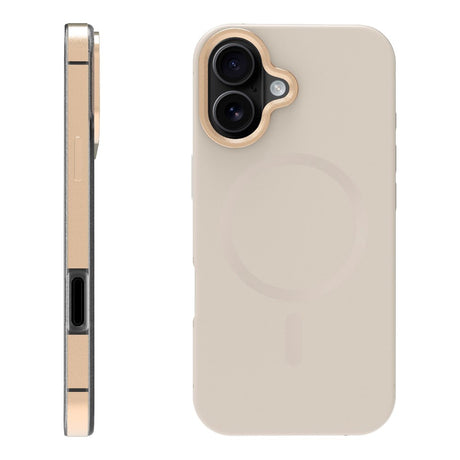 X2O iPhone 17 Mag Metal Cover - MagSafe Kompatibel - Beige / Guld
