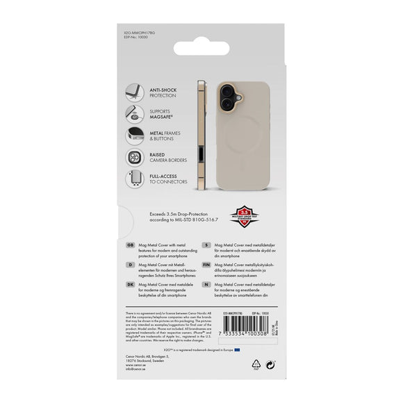 X2O iPhone 17 Mag Metal Cover - MagSafe Kompatibel - Beige / Guld