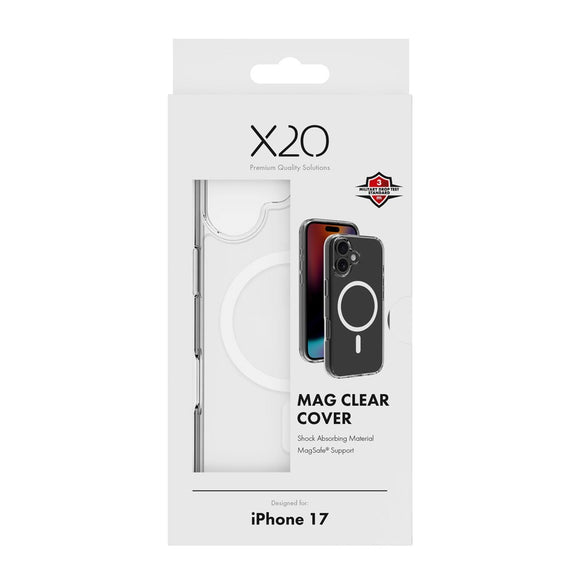 X2O iPhone 17 Mag Clear Cover - MagSafe Kompatibel - Gennemsigtig