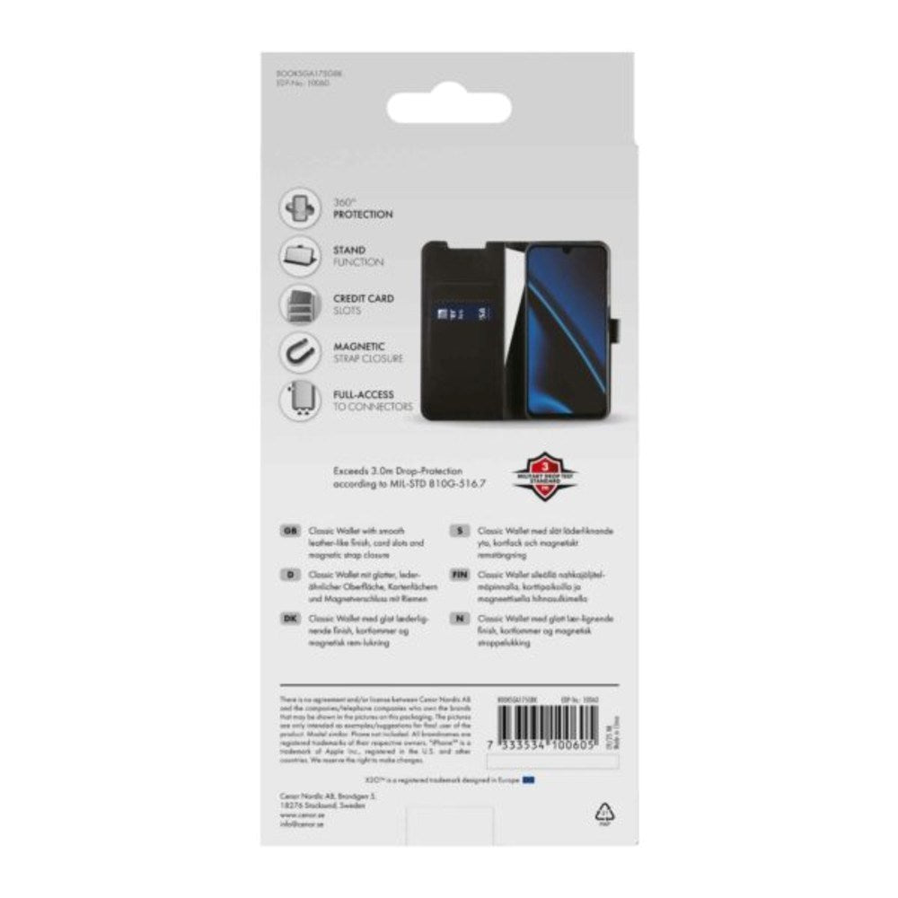 Samsung Galaxy A17 (5G) X2O Classic Wallet Flip Cover - Sort