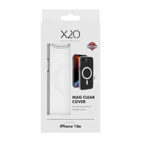 iPhone 17e / 16e X2O Mag Clear Cover - MagSafe Kompatibel - Gennemsigtig