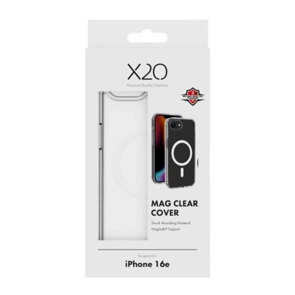 iPhone 17e / 16e X2O Mag Clear Cover - MagSafe Kompatibel - Gennemsigtig