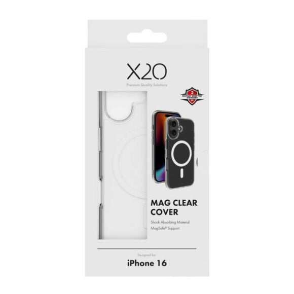 iPhone 16 X2O Mag Clear Cover - MagSafe Kompatibel - Gennemsigtig