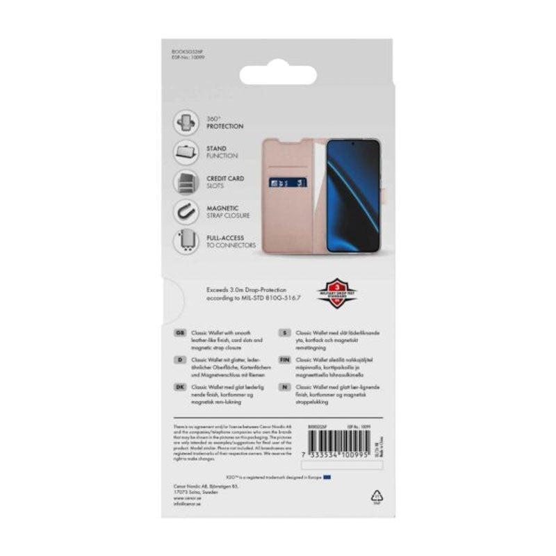 Samsung Galaxy S26 X2O Classic Wallet Flip Cover - Rose Gold