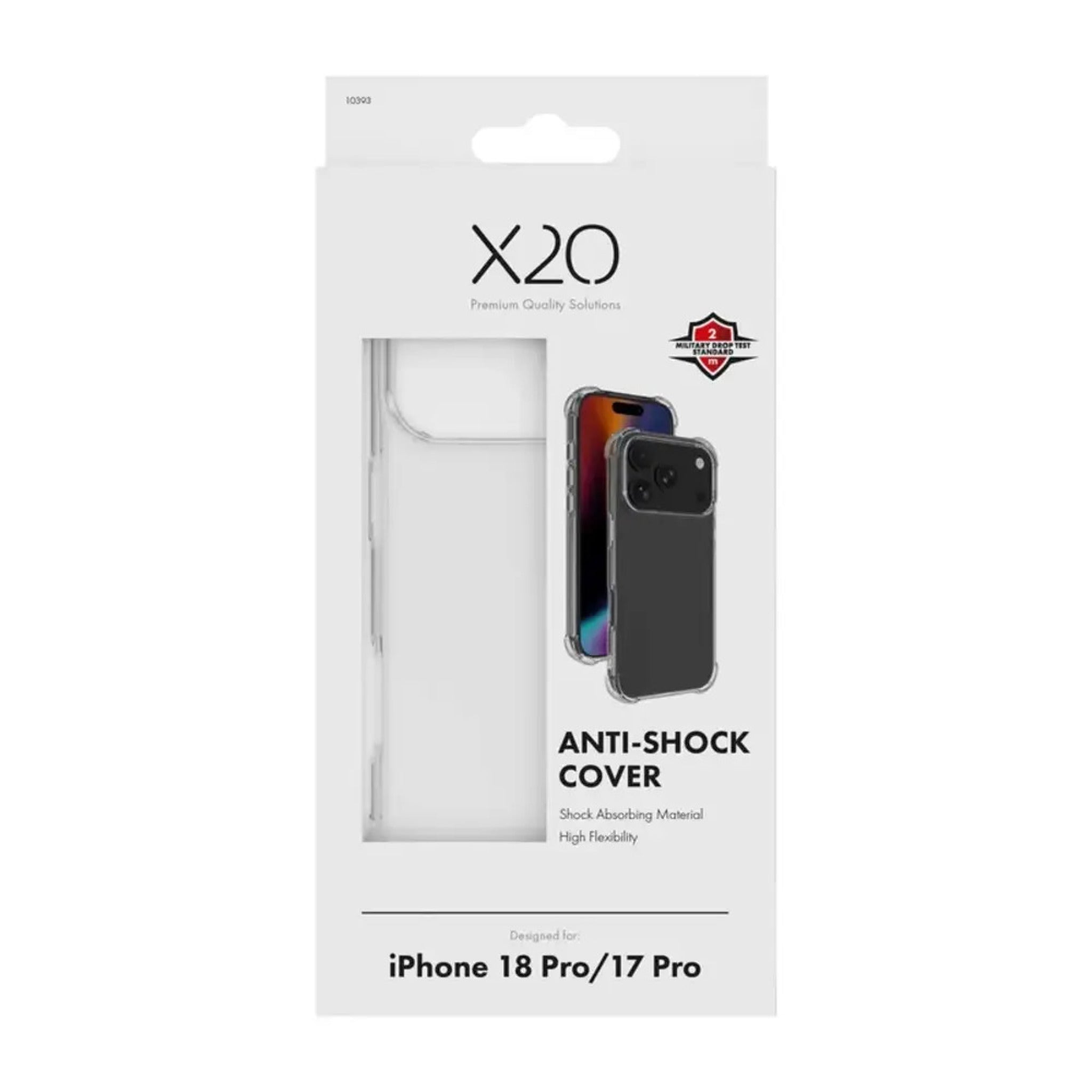 iPhone 18 Pro / 17 Pro X2O Anti-Shock Cover - Gennemsigtig