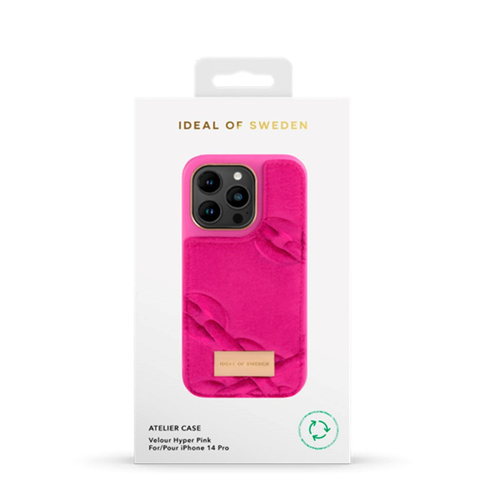 Ideal Of Sweden iPhone 14 Pro Fashion Case Atelier - Velour Hyper Pink