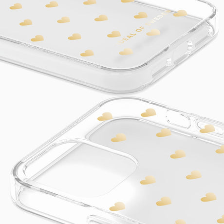 iDeal Of Sweden iPhone 12 / 12 Pro Clear Case - Golden Hearts