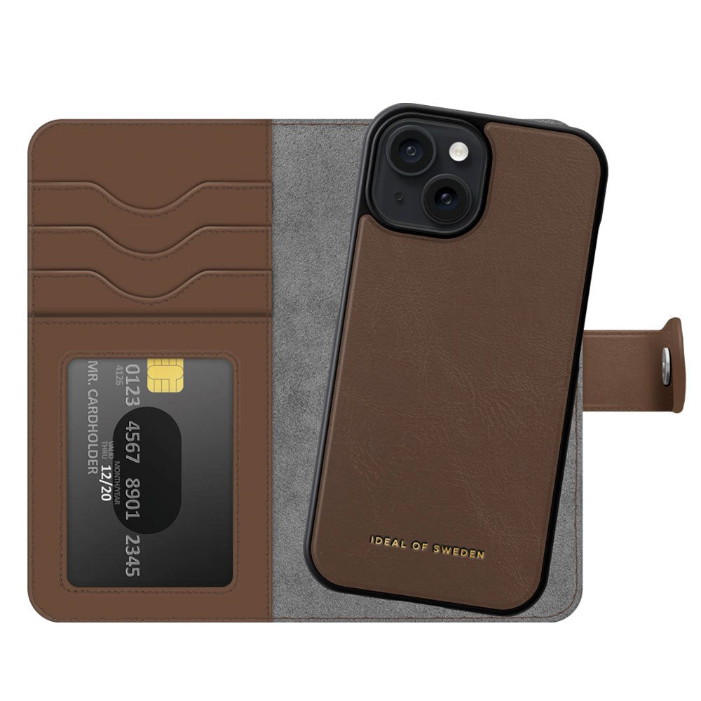 iDeal Of Sweden iPhone 15 Magnet Wallet+ - Brun