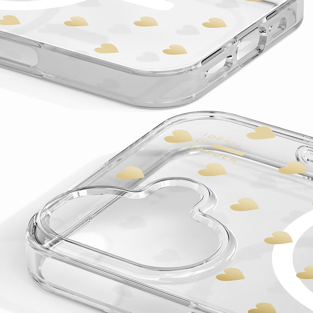 iDeal Of Sweden iPhone 16 Clear Case - MagSafe Kompatibel - Golden Hearts