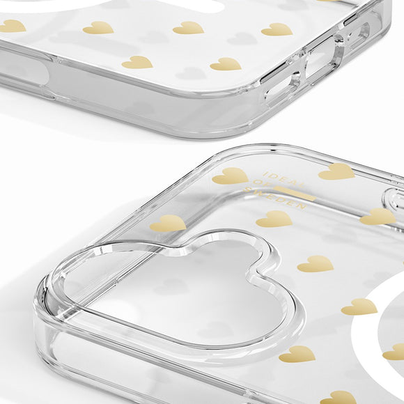 iDeal Of Sweden iPhone 16 Clear Case - MagSafe Kompatibel - Golden Hearts