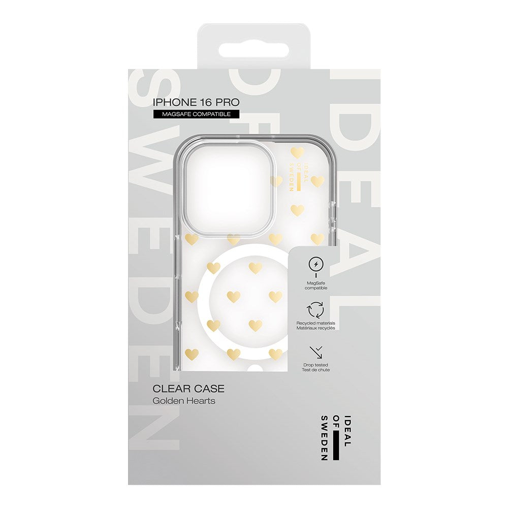 iDeal Of Sweden iPhone 16 Pro Clear Case - MagSafe Kompatibel - Golden Hearts