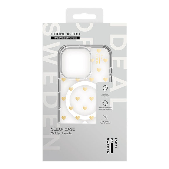 iDeal Of Sweden iPhone 16 Pro Clear Case - MagSafe Kompatibel - Golden Hearts