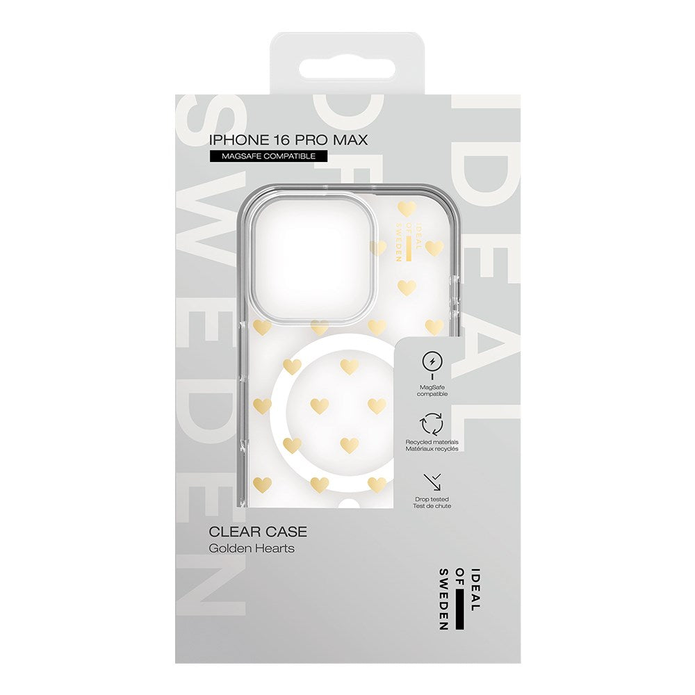 iDeal Of Sweden iPhone 16 Pro Max Clear Case - MagSafe Kompatibel - Golden Hearts
