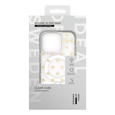 iDeal Of Sweden iPhone 16 Pro Max Clear Case - MagSafe Kompatibel - Golden Hearts