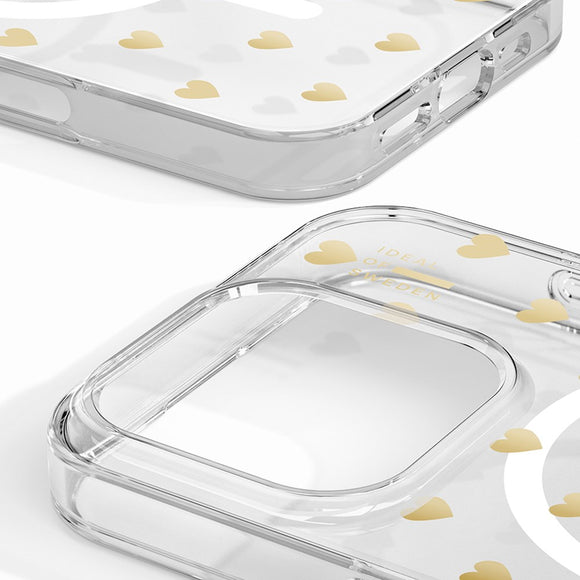 iDeal Of Sweden iPhone 16 Pro Max Clear Case - MagSafe Kompatibel - Golden Hearts