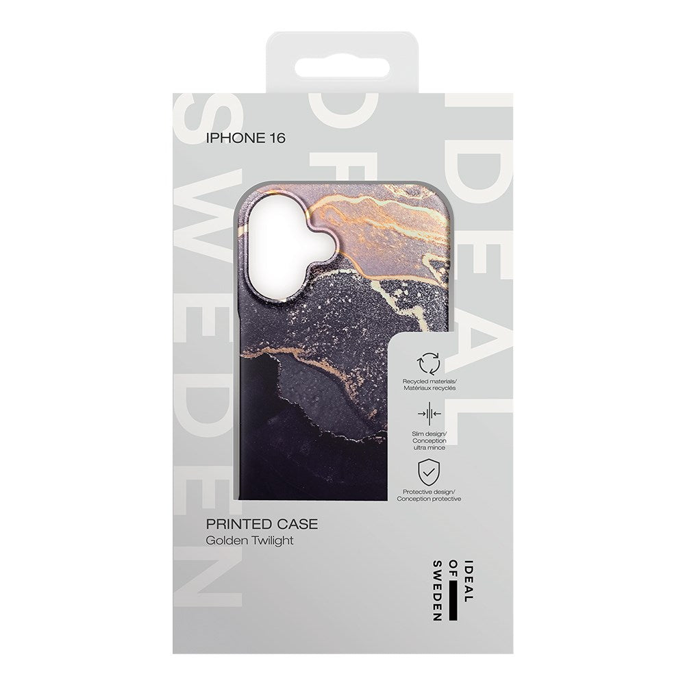 iDeal Of Sweden iPhone 16 Fashion Case - MagSafe Kompatibel - Golden Twilight Marble