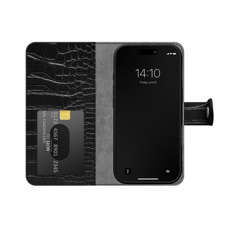 iDeal Of Sweden iPhone 16 Pro Magnet Wallet+ - Black Croco