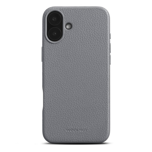 WOOLNUT iPhone 16 Plus Ægte Læder Cover - MagSafe Kompatibel - Grå