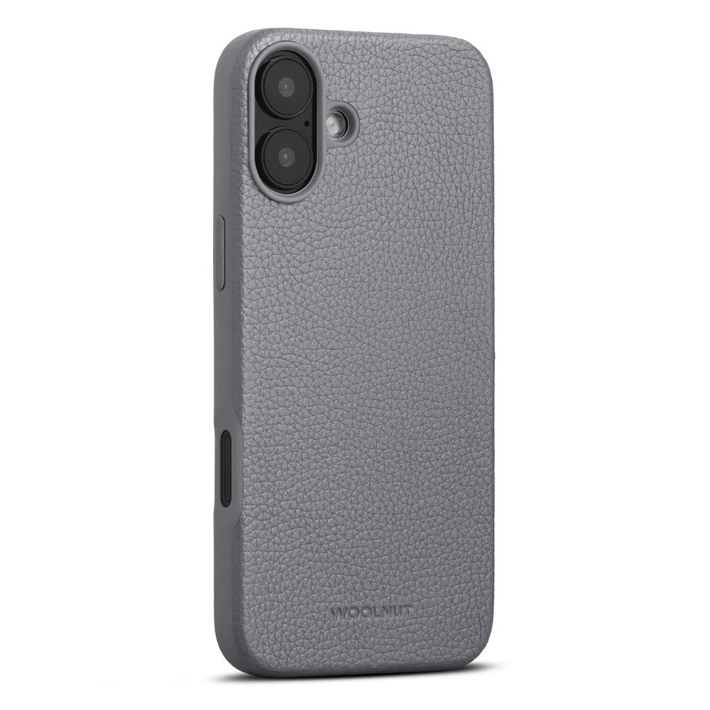 WOOLNUT iPhone 16 Plus Ægte Læder Cover - MagSafe Kompatibel - Grå