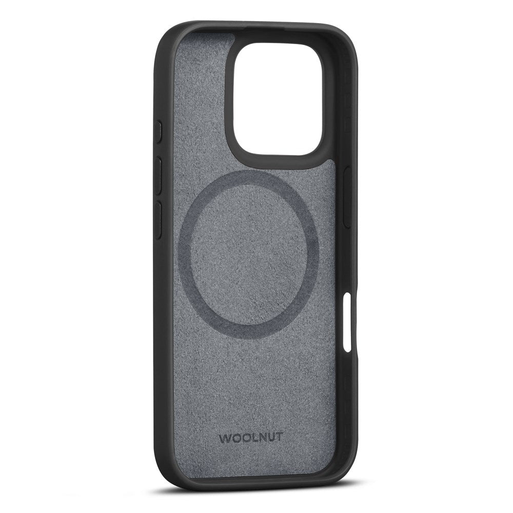 WOOLNUT iPhone 16 Pro Ægte Læder Cover - MagSafe Kompatibel - Sort