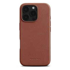 WOOLNUT iPhone 16 Pro Ægte Læder Cover - MagSafe Kompatibel - Brun