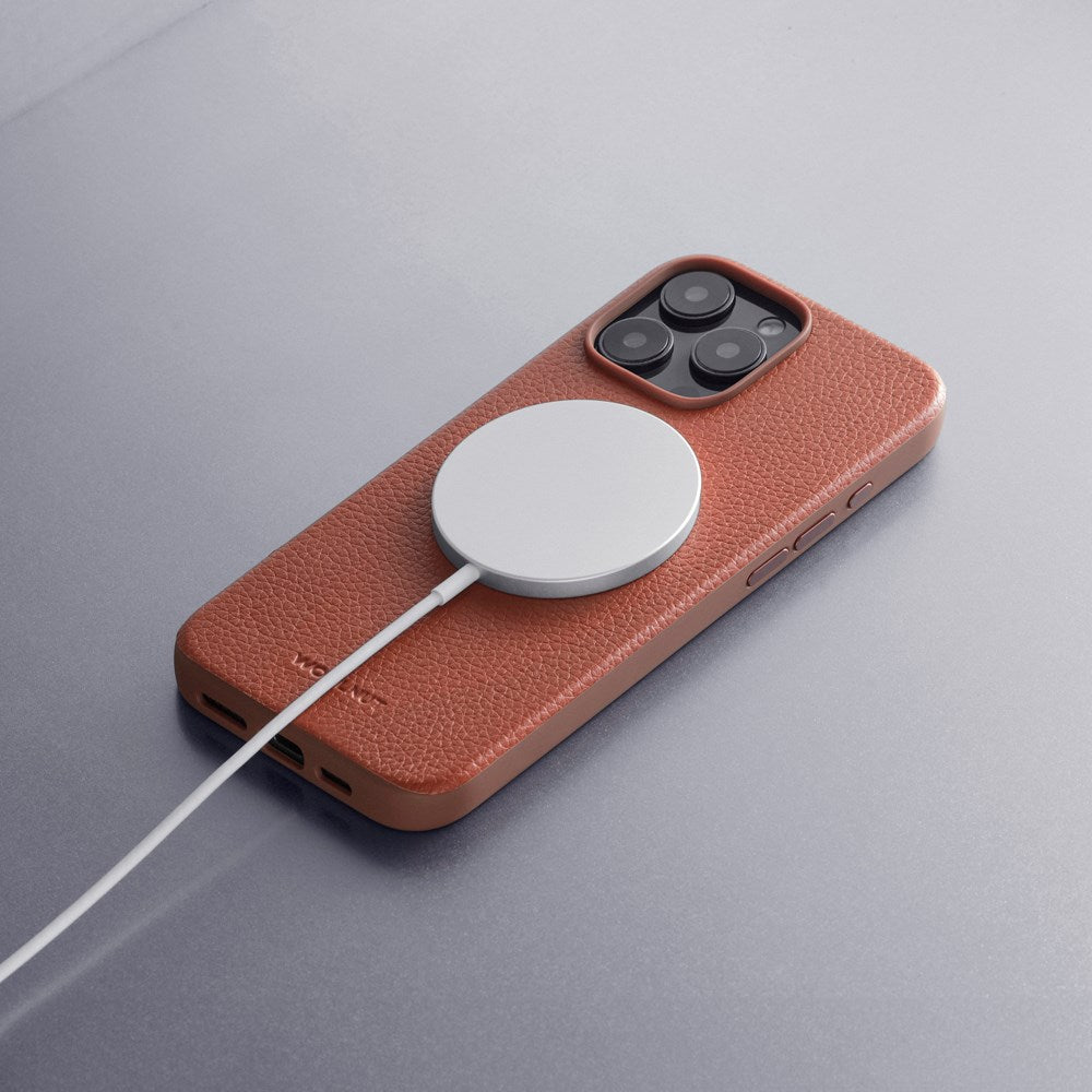 WOOLNUT iPhone 16 Pro Ægte Læder Cover MagSafe Kompatibel Brun