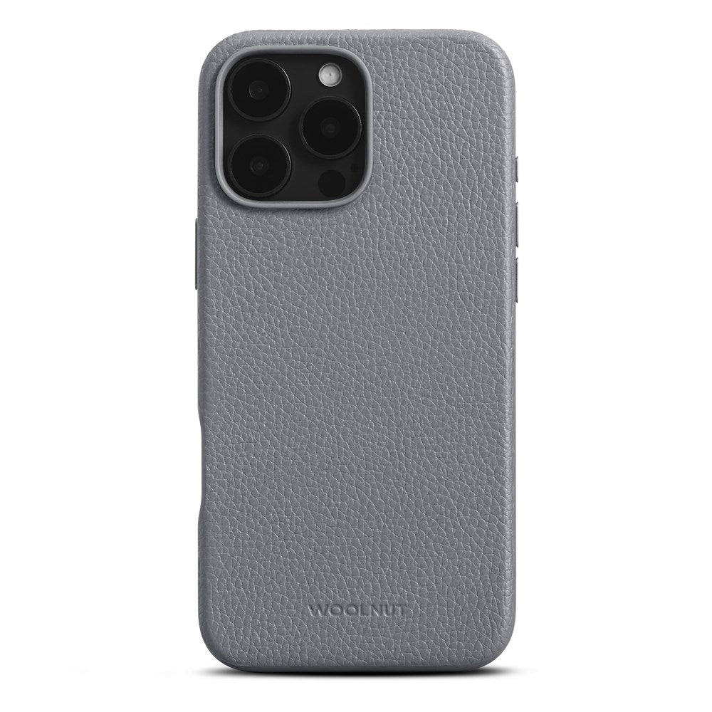 WOOLNUT iPhone 16 Pro Max Ægte Læder Cover - MagSafe Kompatibel - Grå