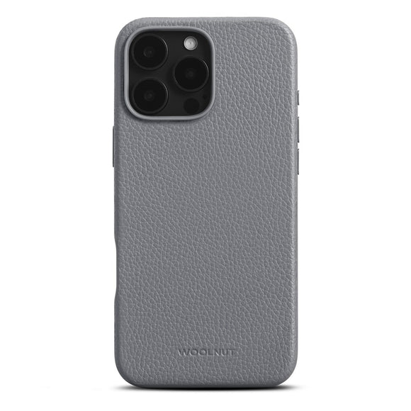 WOOLNUT iPhone 16 Pro Max Ægte Læder Cover - MagSafe Kompatibel - Grå