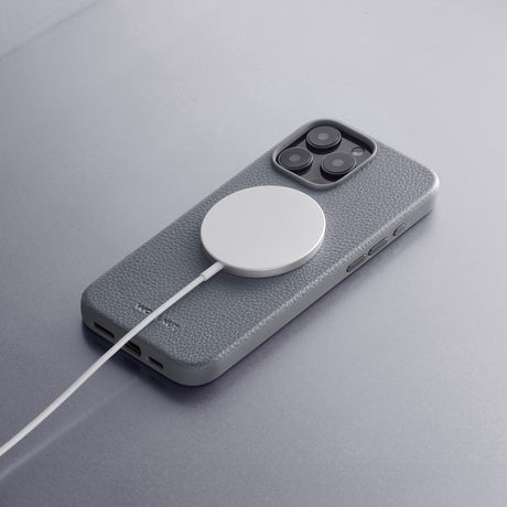 WOOLNUT iPhone 16 Pro Max Ægte Læder Cover - MagSafe Kompatibel - Grå
