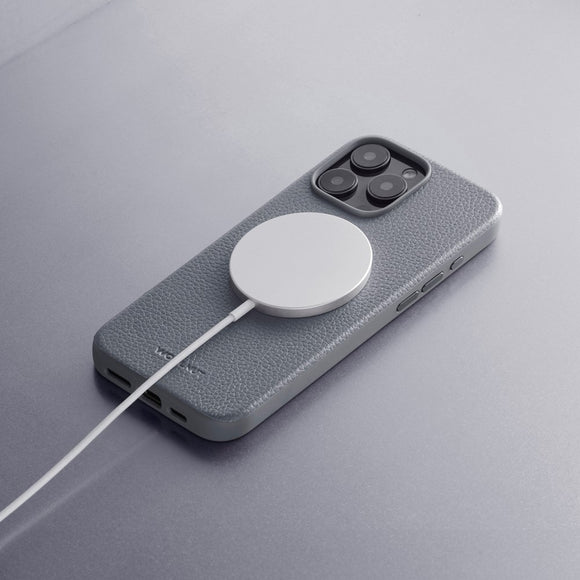 WOOLNUT iPhone 16 Pro Max Ægte Læder Cover - MagSafe Kompatibel - Grå