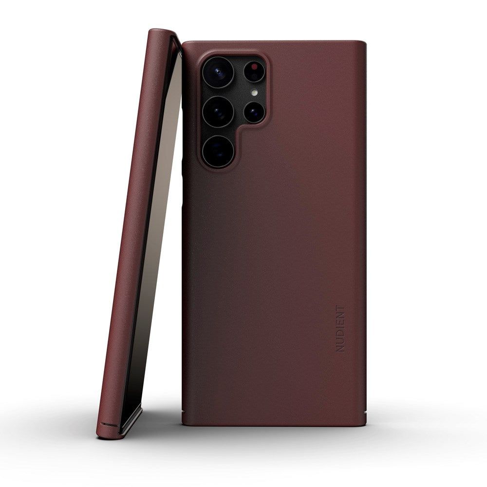 Nudient Thin Case V3 Samsung Galaxy S22 Ultra Cover - Sangria Red