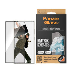 Samsung Galaxy S24 Ultra PanzerGlass Matrix AntiBacterial Ultra Wide Fit Skærmbeskyttelse - AlignerKit - Platinum Strength - Gennemsigtig
