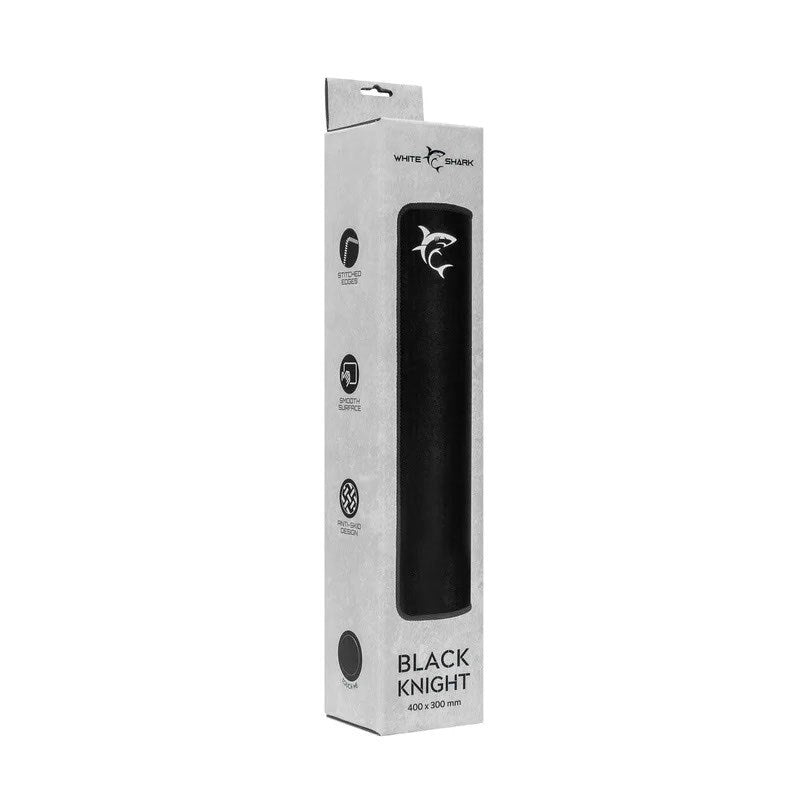 White Shark BLACK KNIGHT Gaming Musemåtte - 400 x 300 mm - Sort