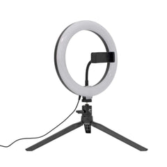 White Shark 1200lm Ring Light m. Tripod & Mobilholder - 20cm - Sort