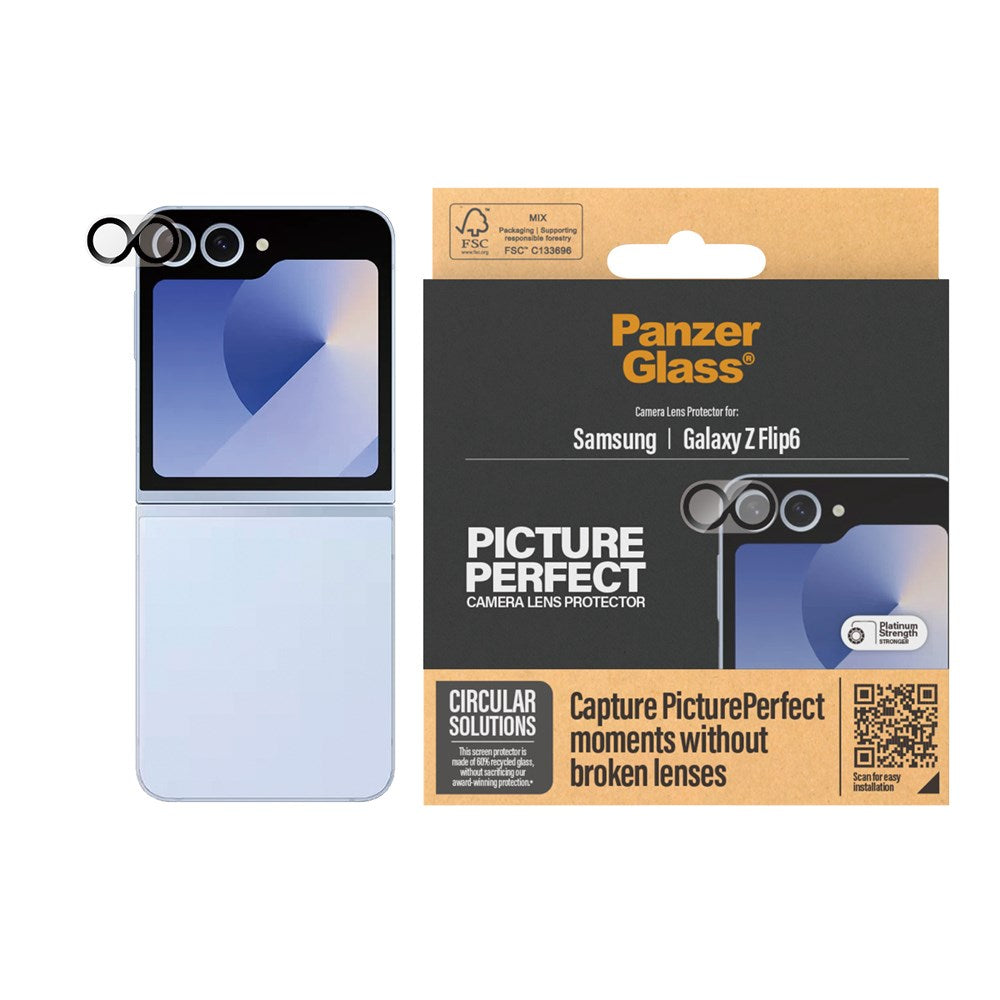Samsung Galaxy Z Flip6 PanzerGlass PicturePerfect - Kamerabeskyttelse - Gennemsigtig / Sort