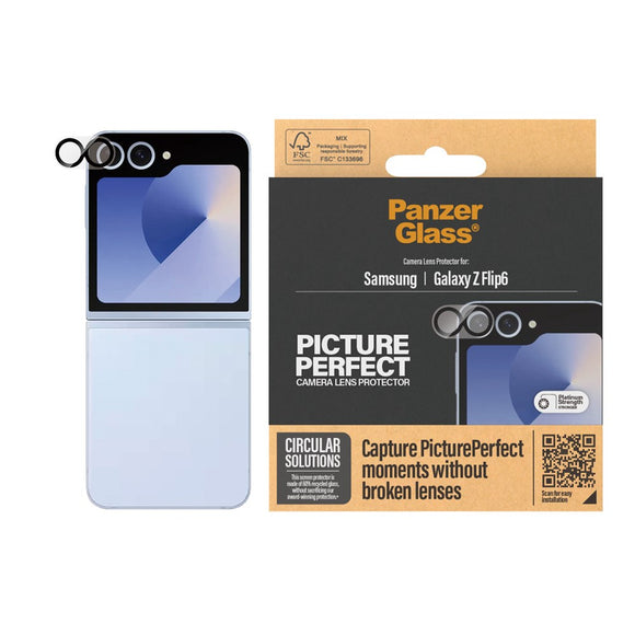 Samsung Galaxy Z Flip6 PanzerGlass PicturePerfect - Kamerabeskyttelse - Gennemsigtig / Sort